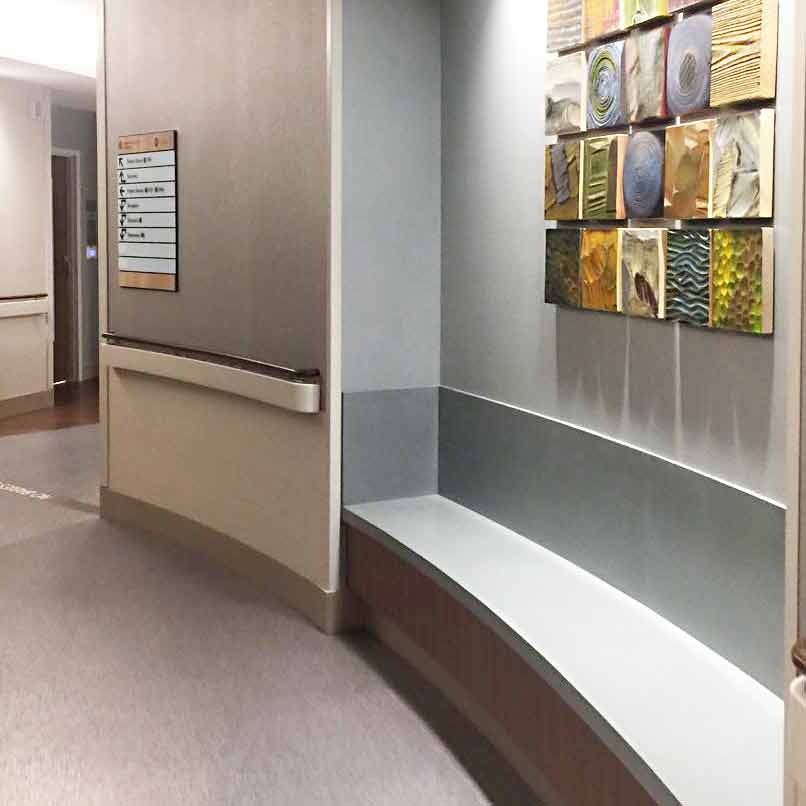 Pegangan kayu solid seri tinggi 200mm dengan pegangan tangan pelindung dinding